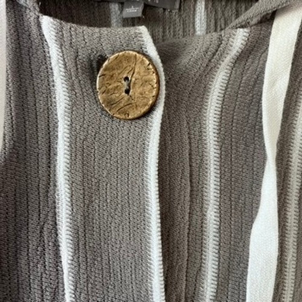 Habitat French Terry Stripe Hoodie Cotton Button‎ Front Sweatshirt size large - Picture 11 of 14